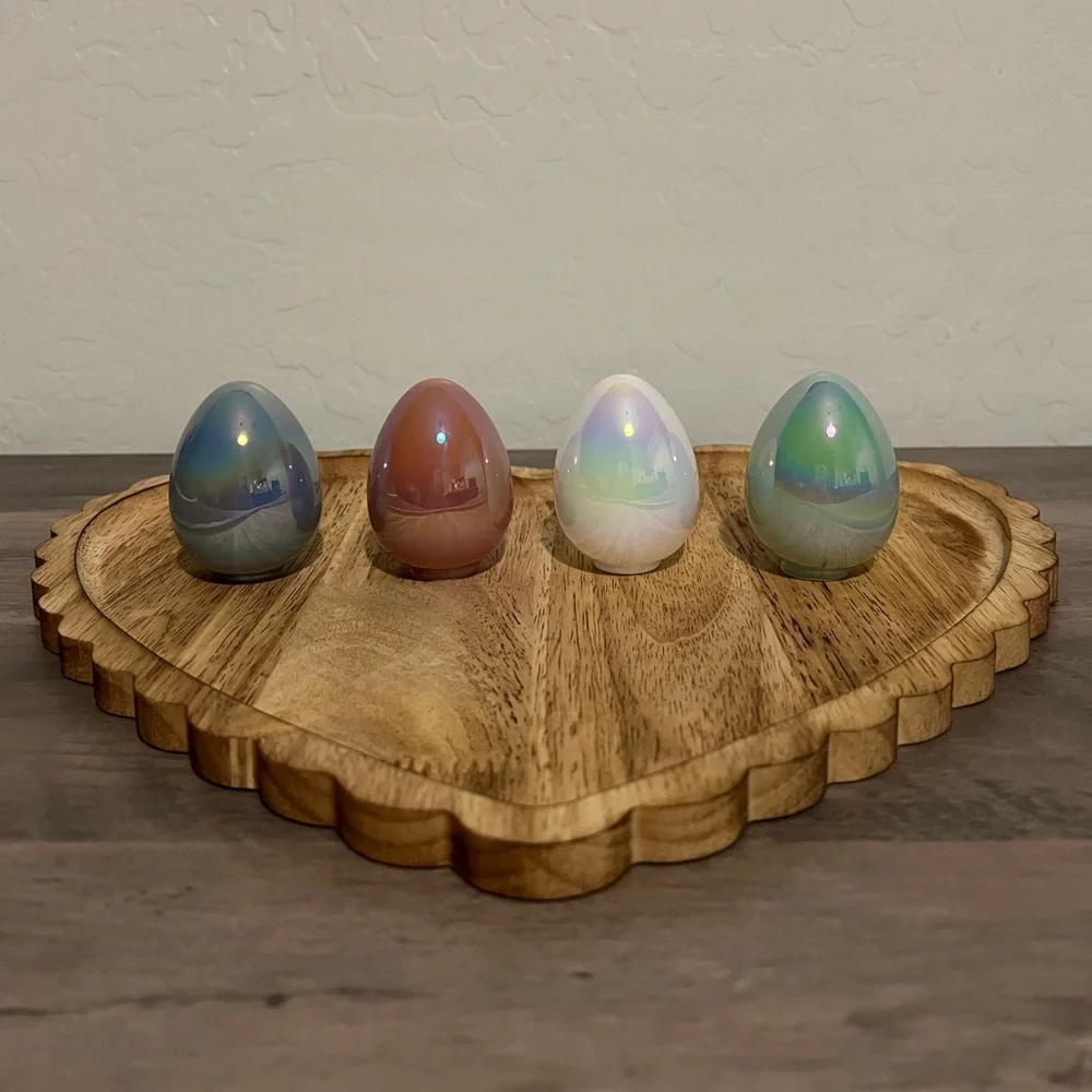 Target Bullseyes Playground Glass Iridescent Easter Egg Figurals Set of 4